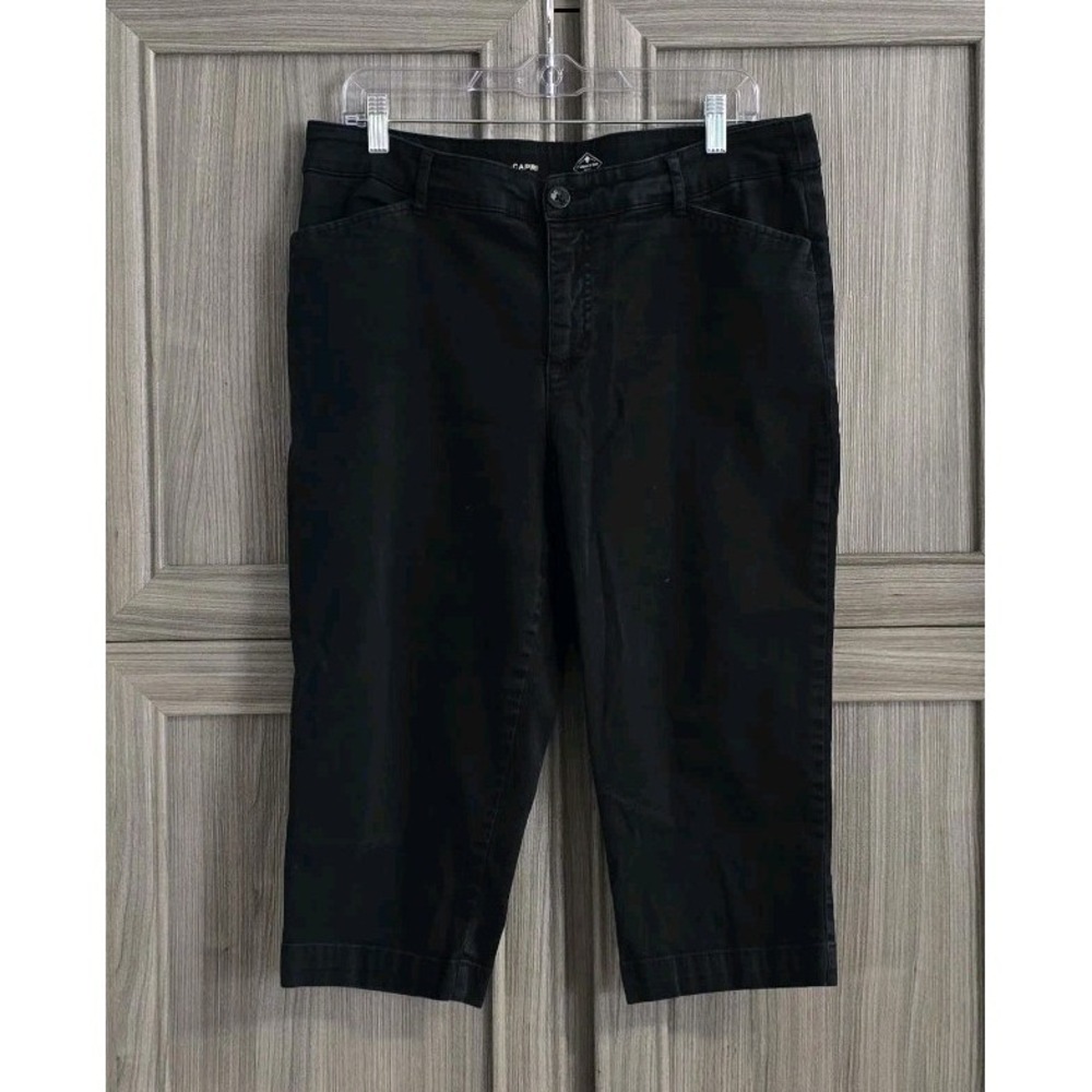 St John's Bay Womens Capris All Black Size 12